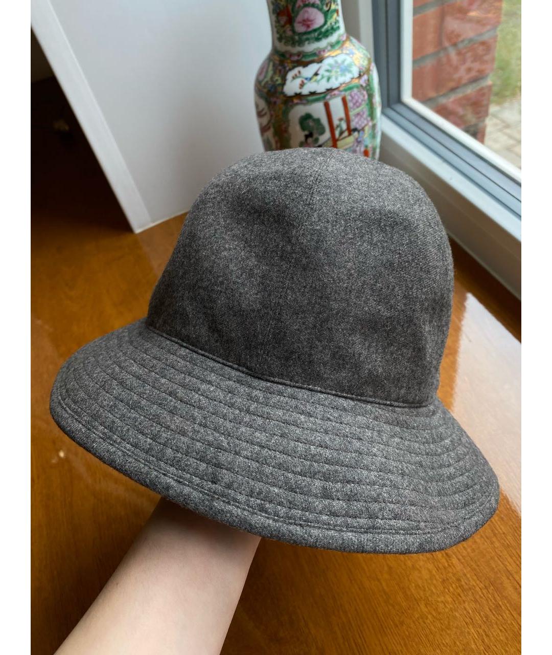 HERMES PRE-OWNED Антрацитовая кашемировая шляпа, фото 4