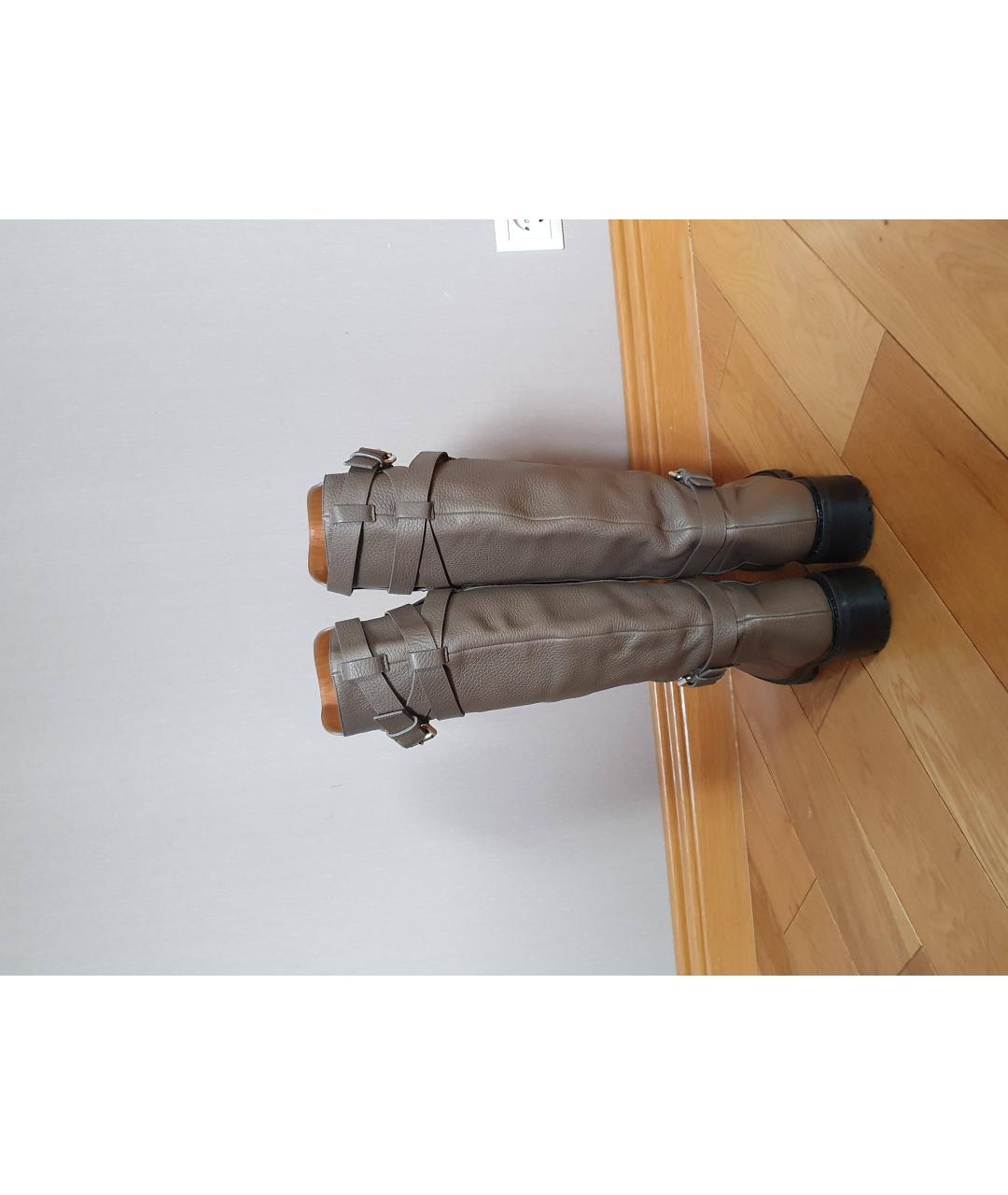 FENDI Серые кожаные сапоги, фото 4