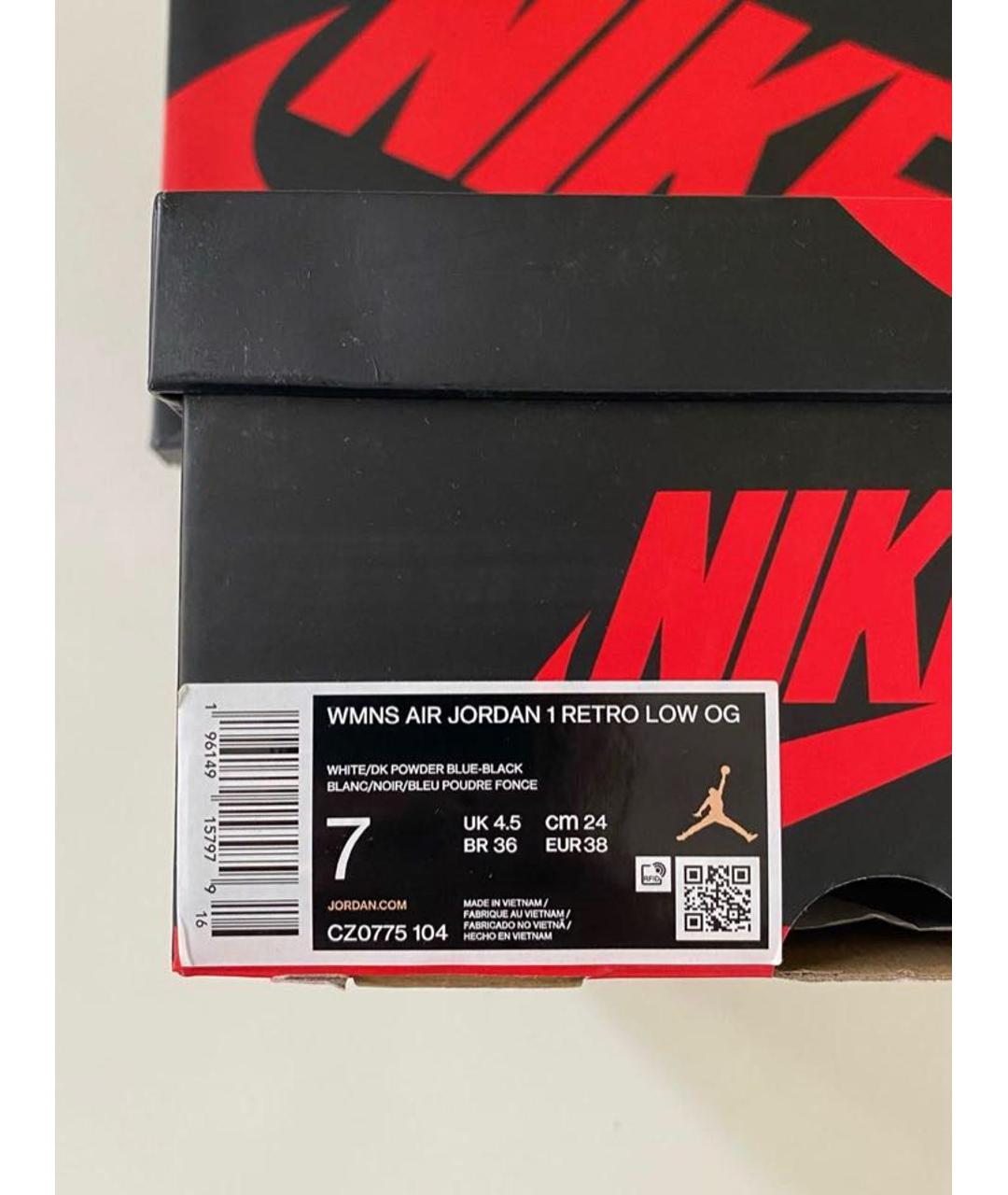 JORDAN Голубые кроссовки из искусственной кожи, фото 8