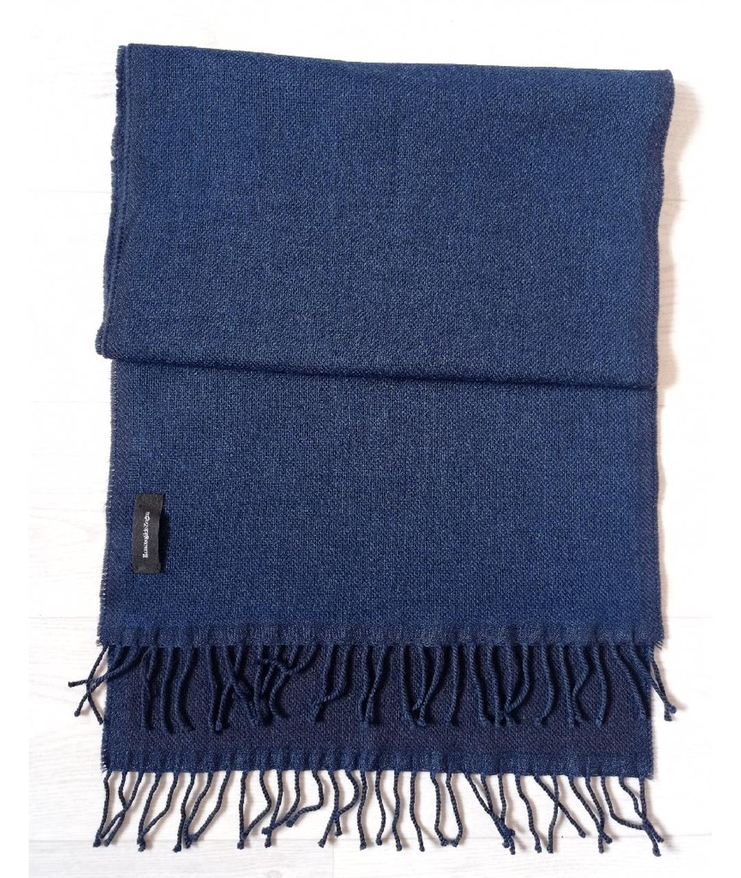 ERMENEGILDO ZEGNA Темно-синий шерстяной шарф, фото 5