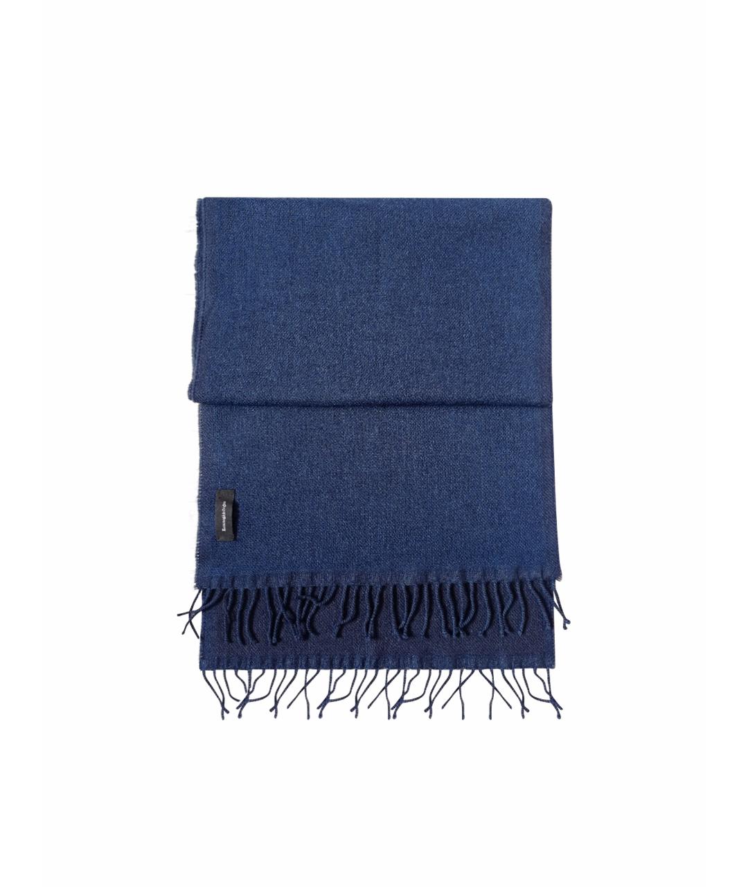 ERMENEGILDO ZEGNA Темно-синий шерстяной шарф, фото 1