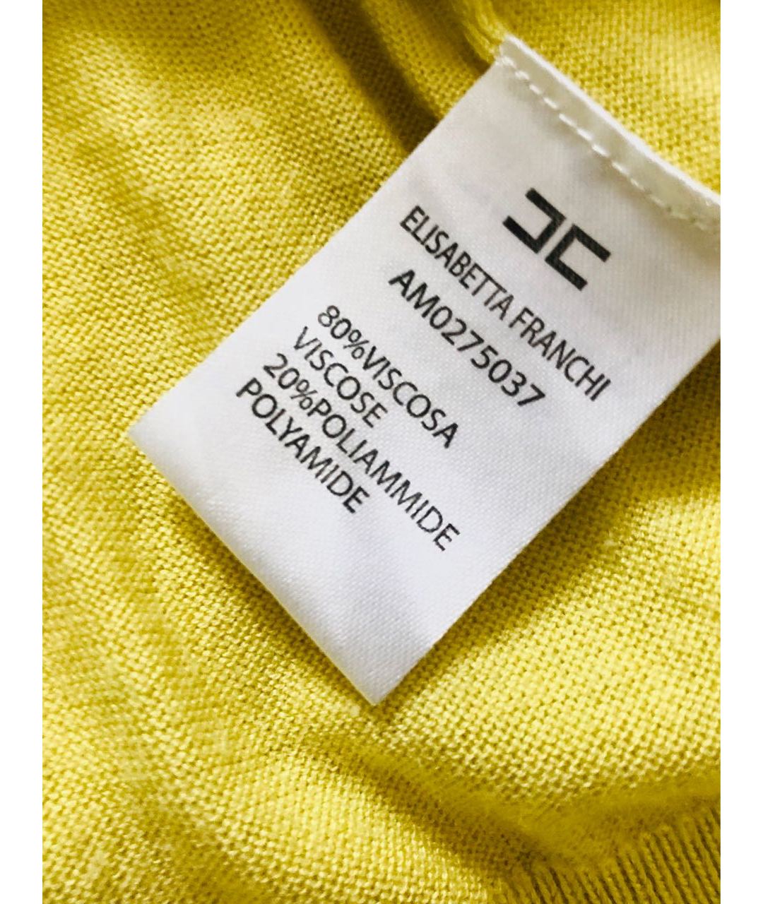 ELISABETTA FRANCHI Желтый вискозный джемпер / свитер, фото 3