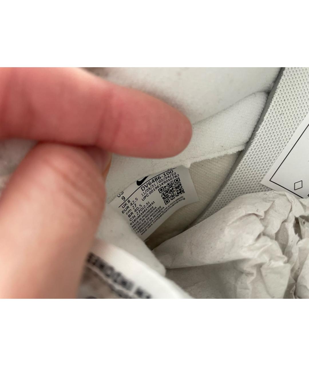 NIKE Белые кожаные низкие кроссовки / кеды, фото 4