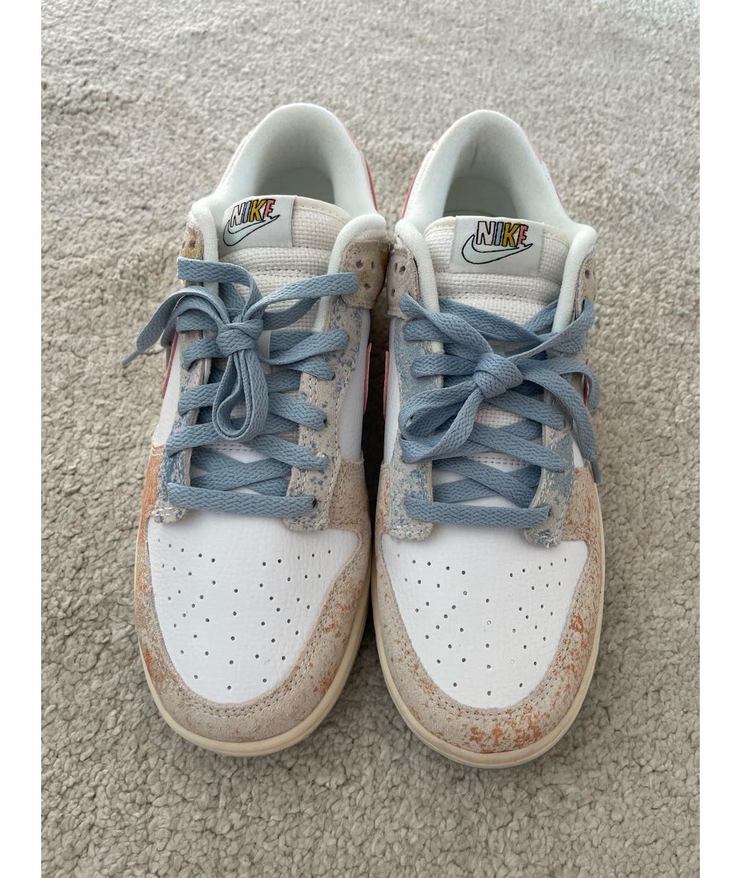NIKE Белые кожаные низкие кроссовки / кеды, фото 5
