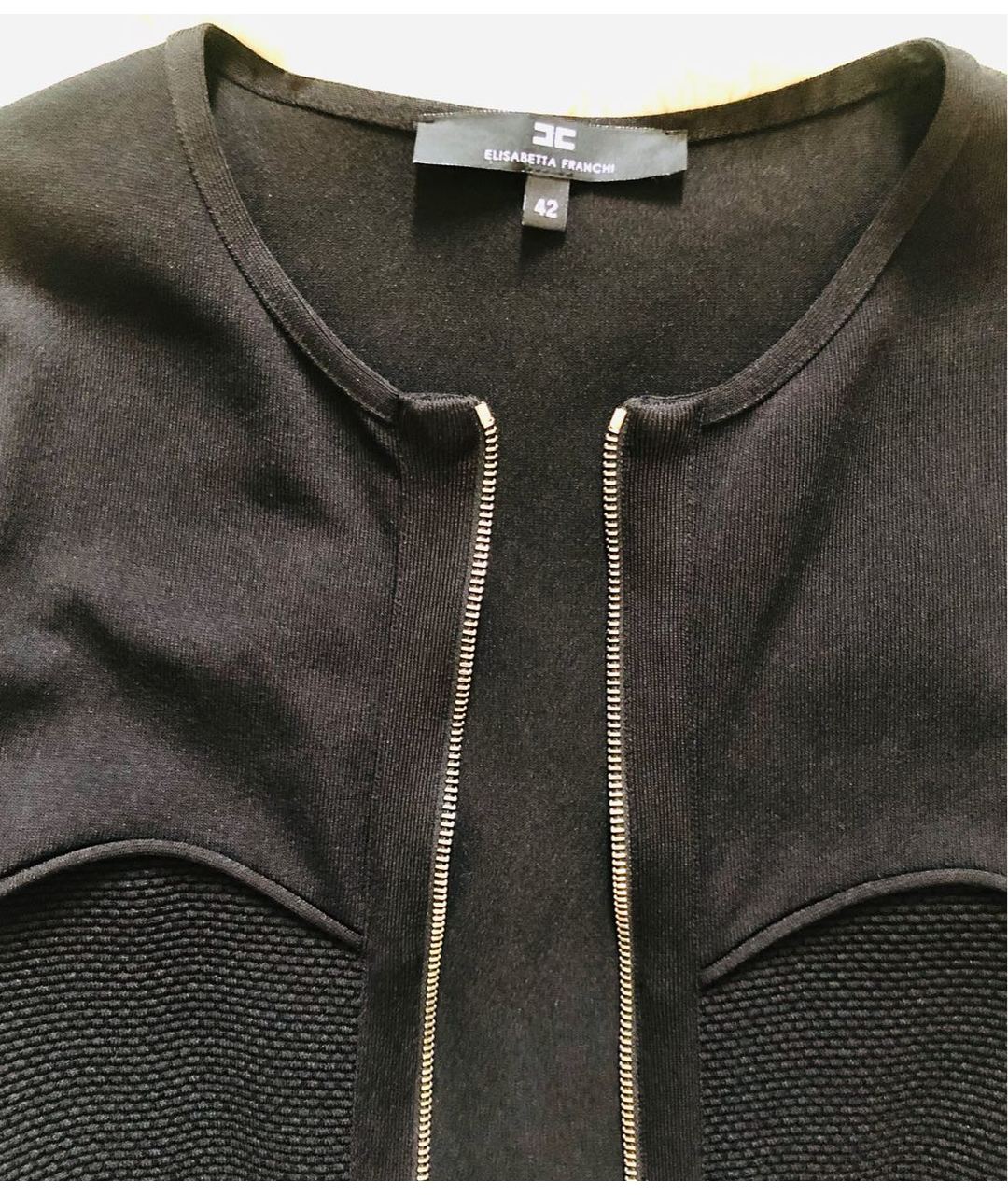 ELISABETTA FRANCHI Черный вискозный жакет/пиджак, фото 3