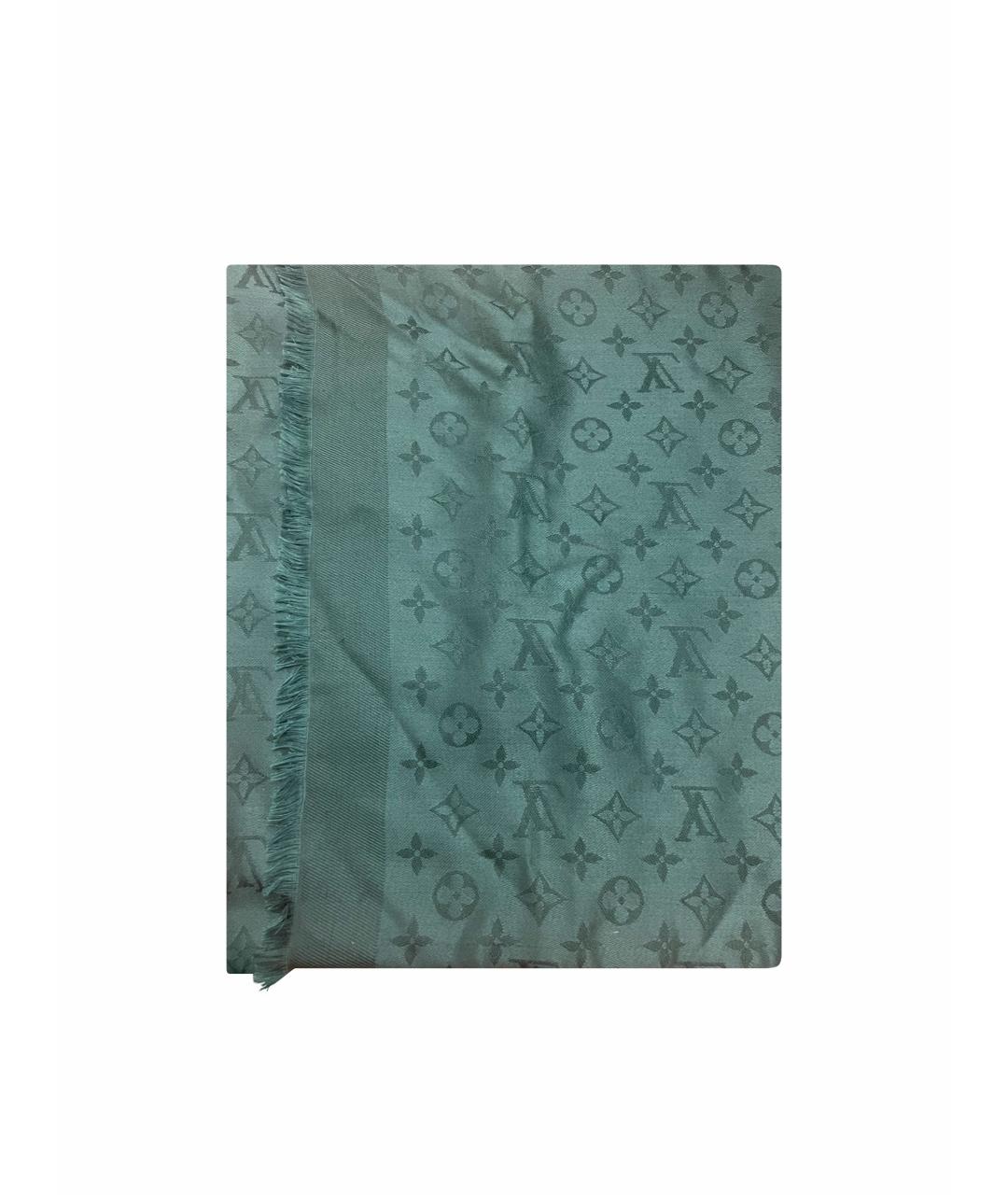 LOUIS VUITTON PRE-OWNED Зеленый шелковый платок, фото 1