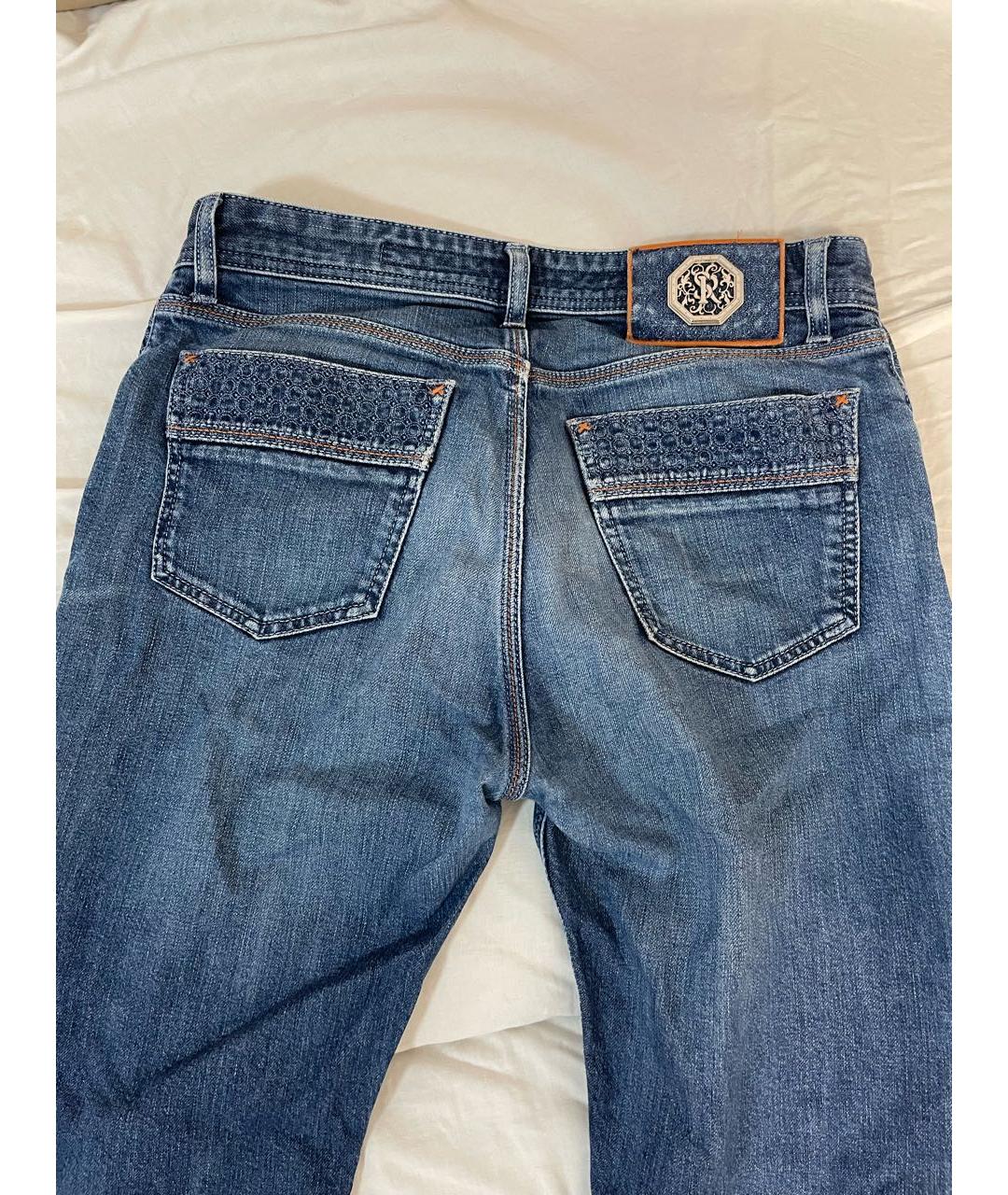STEFANO RICCI Голубые прямые джинсы, фото 3