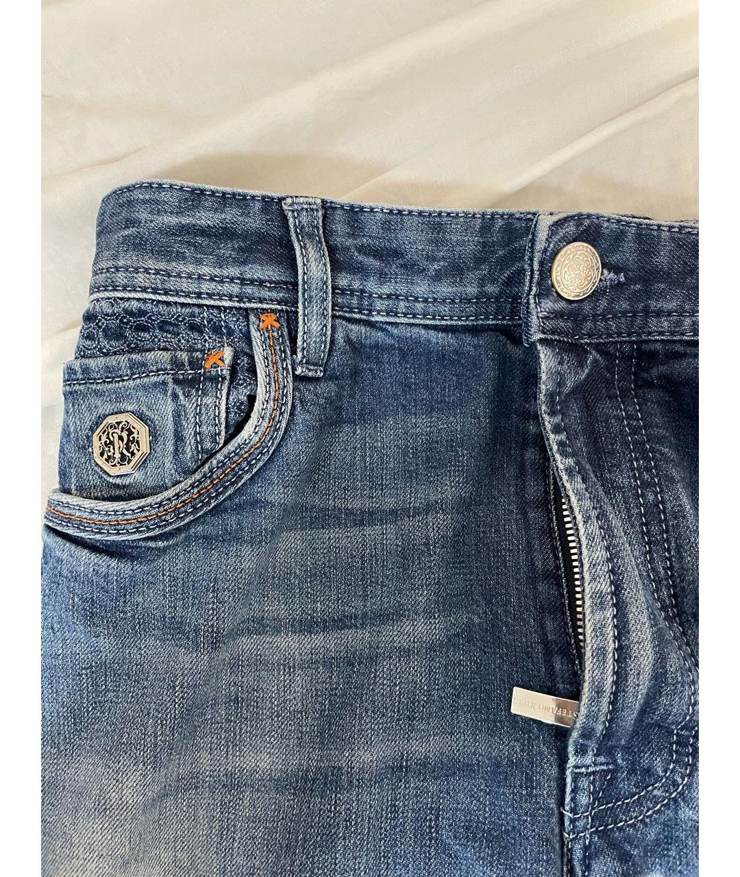 STEFANO RICCI Голубые прямые джинсы, фото 5