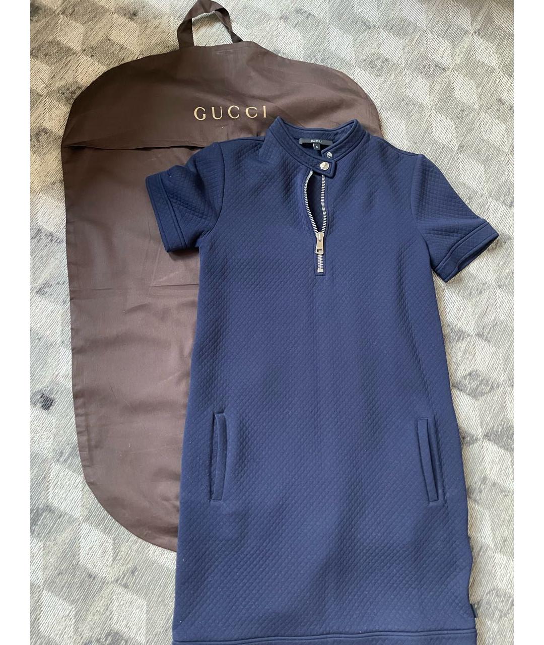 GUCCI Синее полиамидовое вечернее платье, фото 8