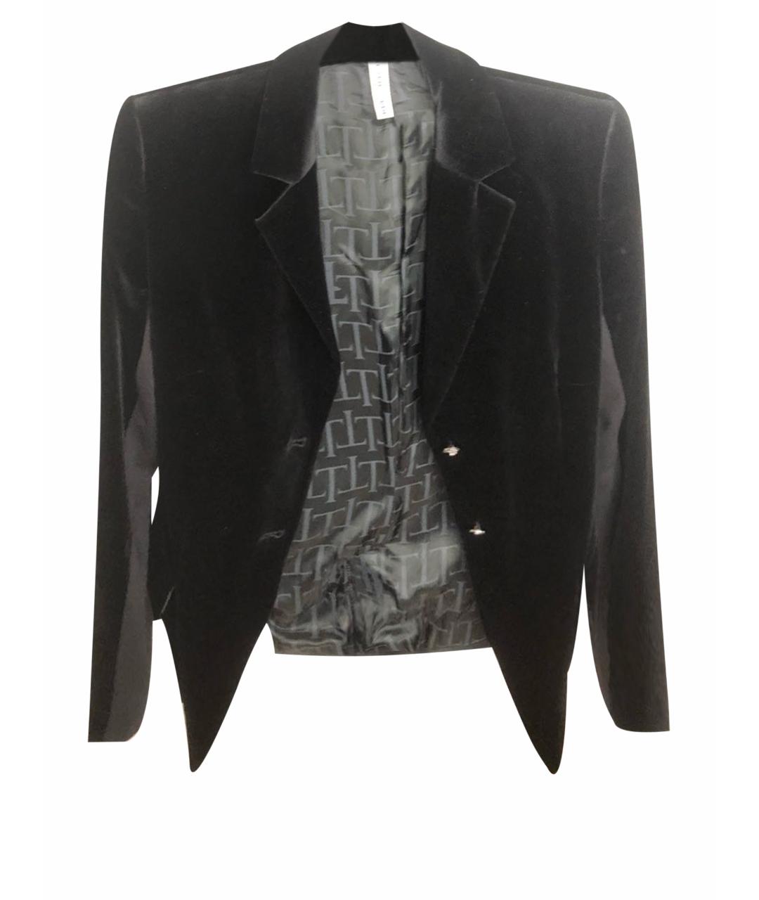 TRUSSARDI Черный велюровый жакет/пиджак, фото 8