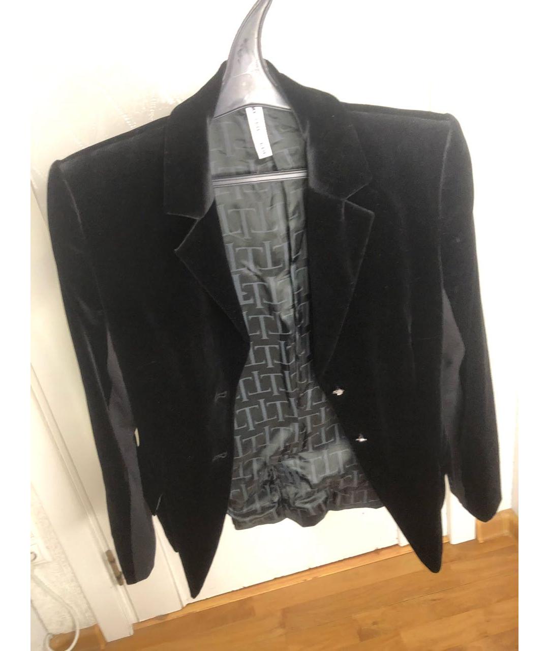 TRUSSARDI Черный велюровый жакет/пиджак, фото 7