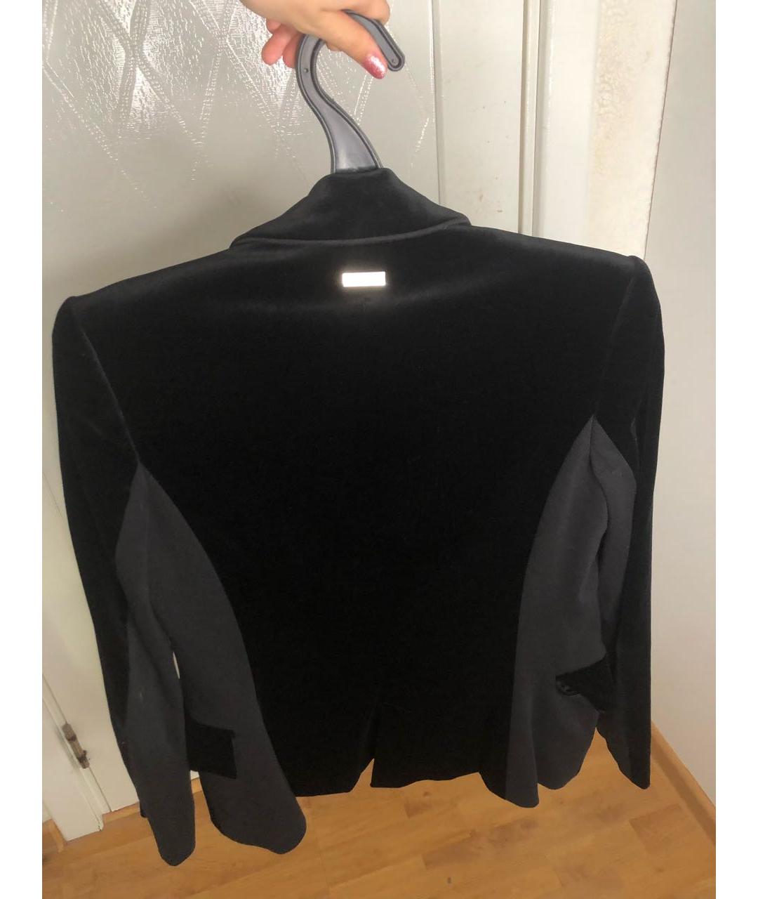 TRUSSARDI Черный велюровый жакет/пиджак, фото 2