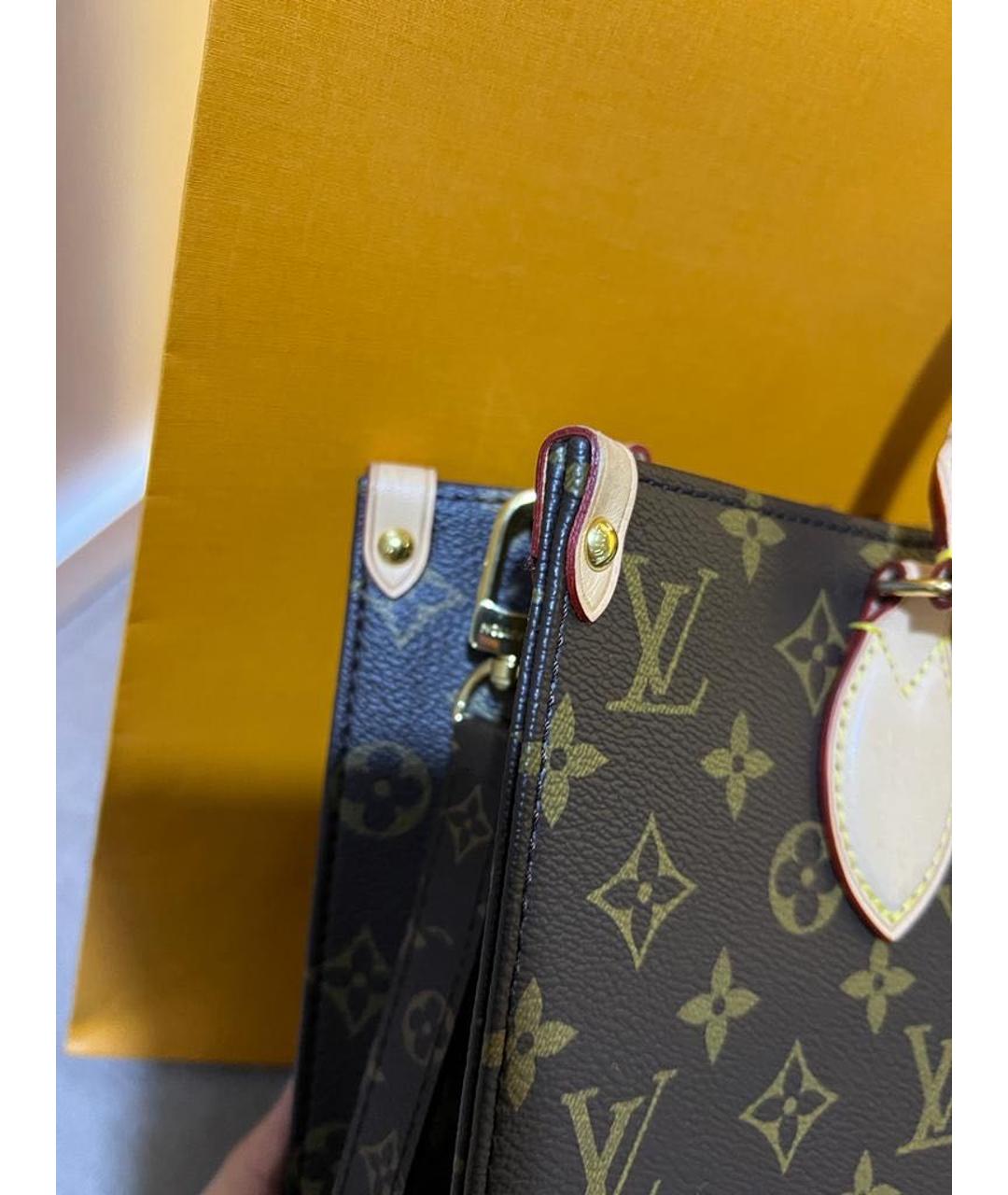 LOUIS VUITTON PRE-OWNED Коричневая сумка тоут, фото 8