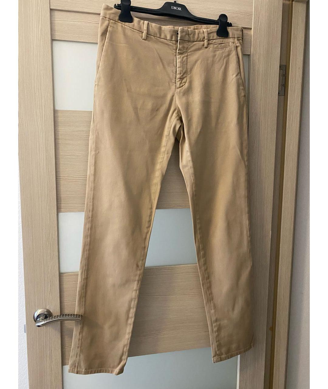 PRADA Бежевые хлопко-эластановые повседневные брюки, фото 5