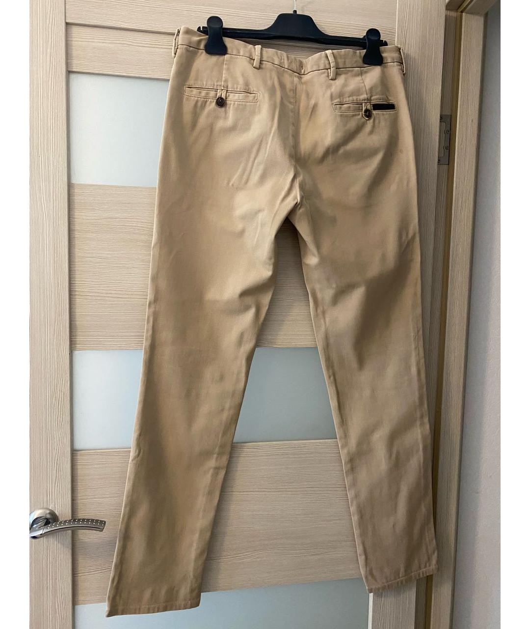 PRADA Бежевые хлопко-эластановые повседневные брюки, фото 2