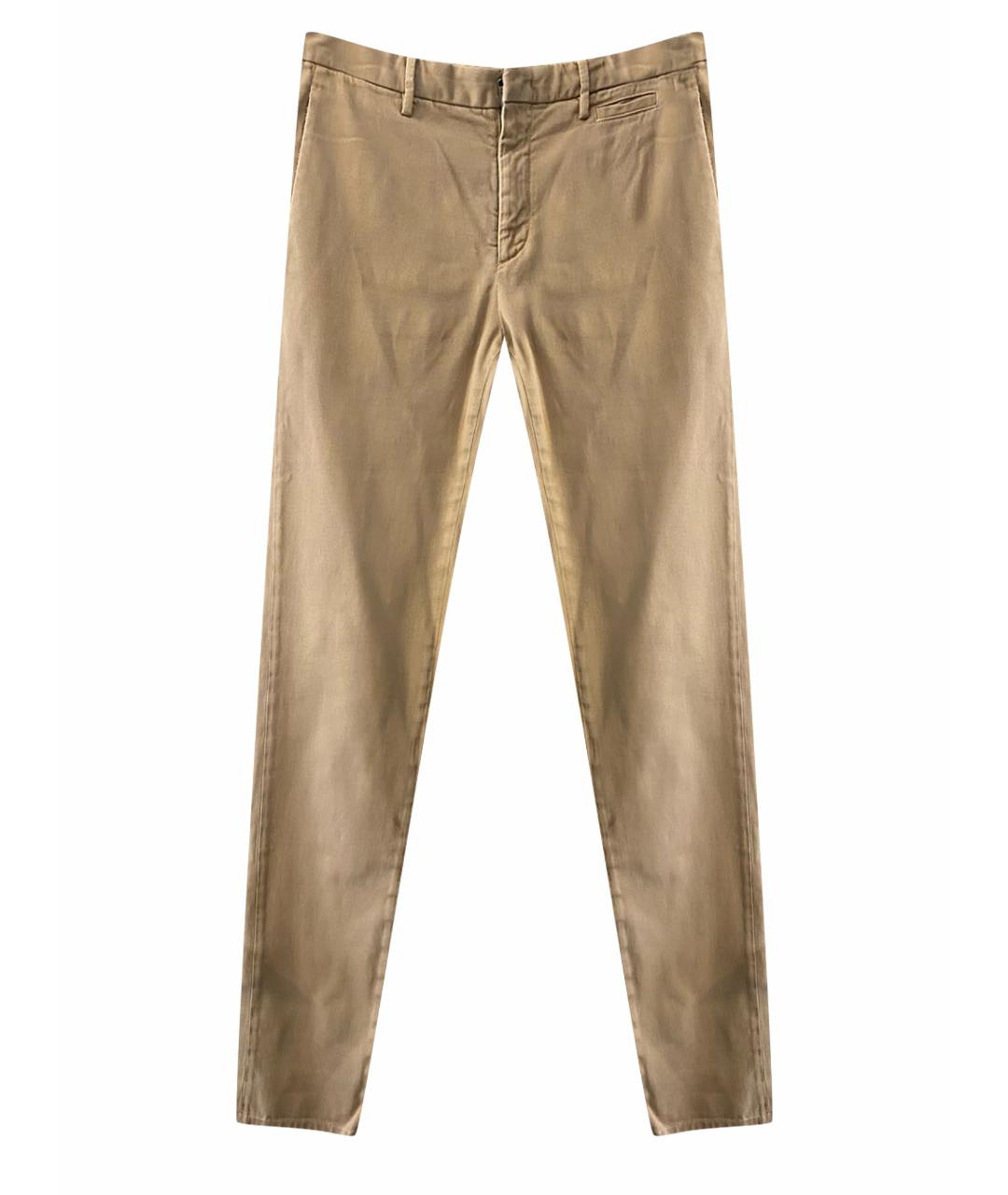 PRADA Бежевые хлопко-эластановые повседневные брюки, фото 1