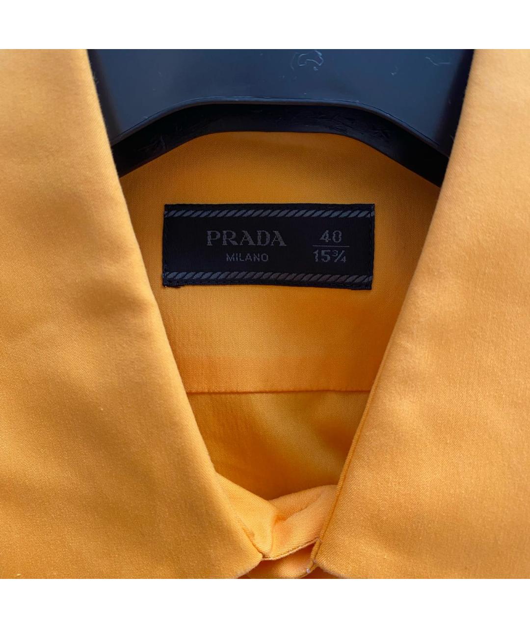 PRADA Оранжевая хлопковая кэжуал рубашка, фото 3