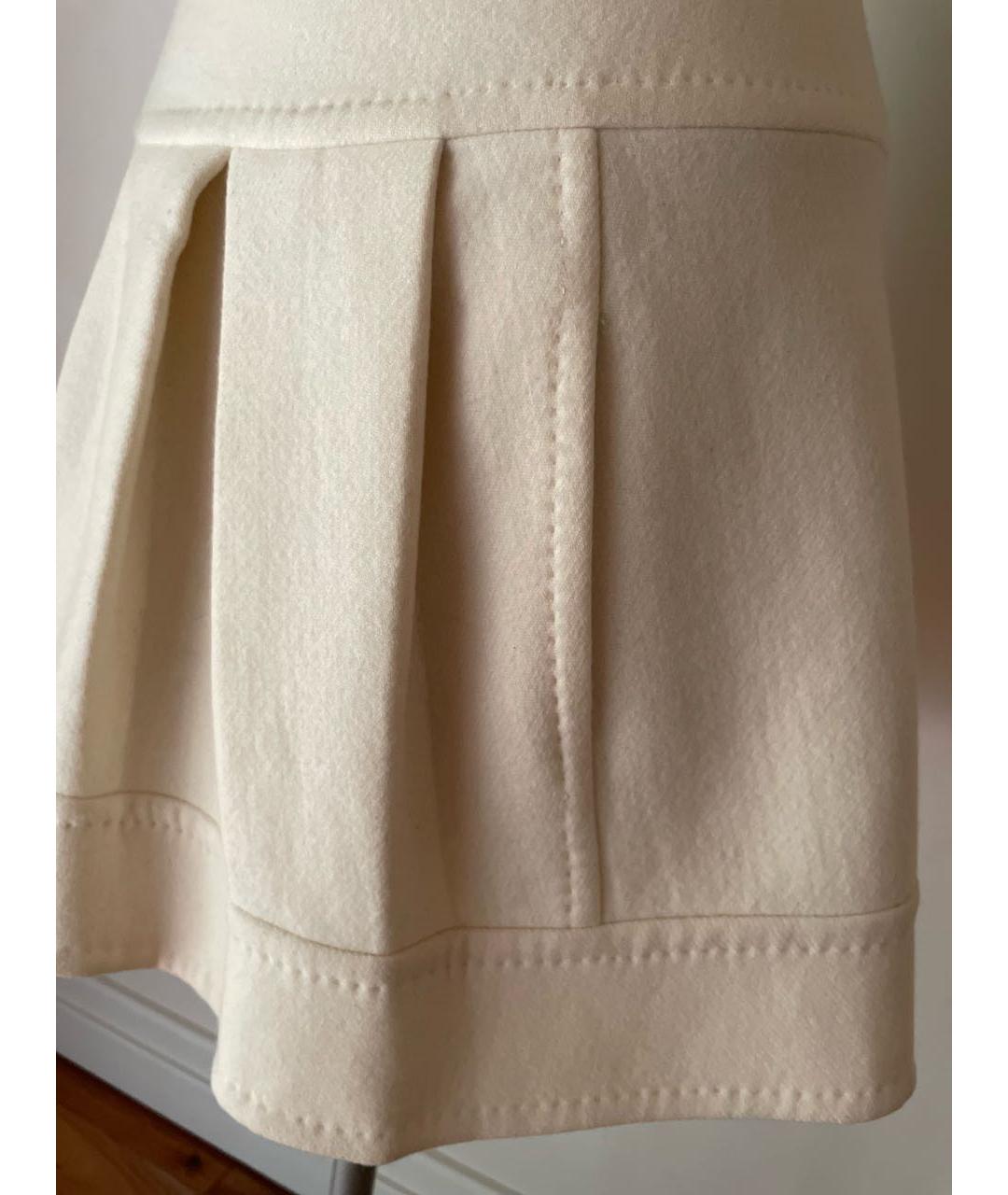 MALO Белая шерстяная юбка мини, фото 5