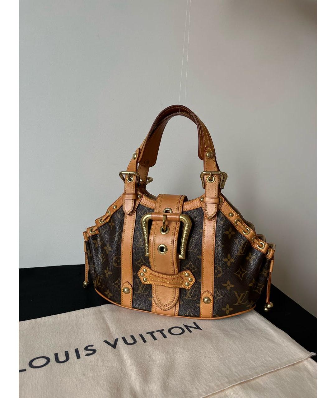LOUIS VUITTON PRE-OWNED Коричневая кожаная сумка с короткими ручками, фото 2