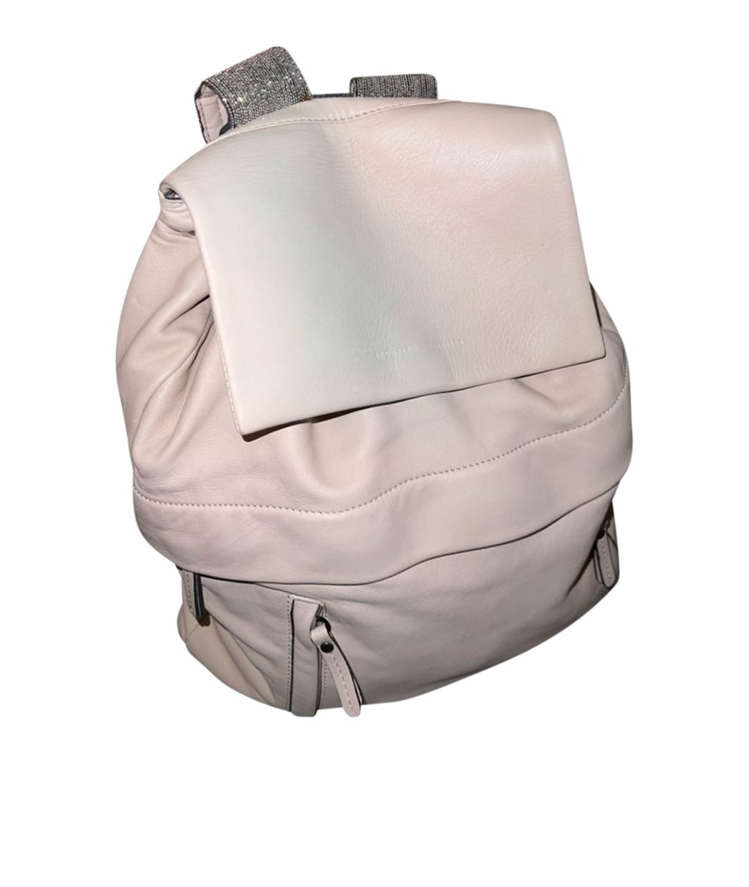 BRUNELLO CUCINELLI Бежевый кожаный рюкзак, фото 1