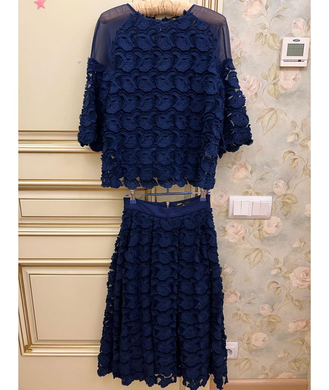 MAJE Темно-синий полиэстеровый костюм с юбками, фото 4