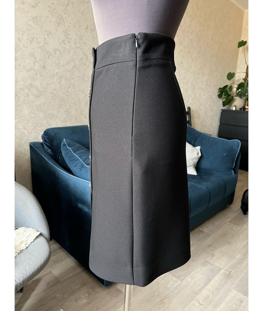 MAJE Черная полиэстеровая юбка миди, фото 2