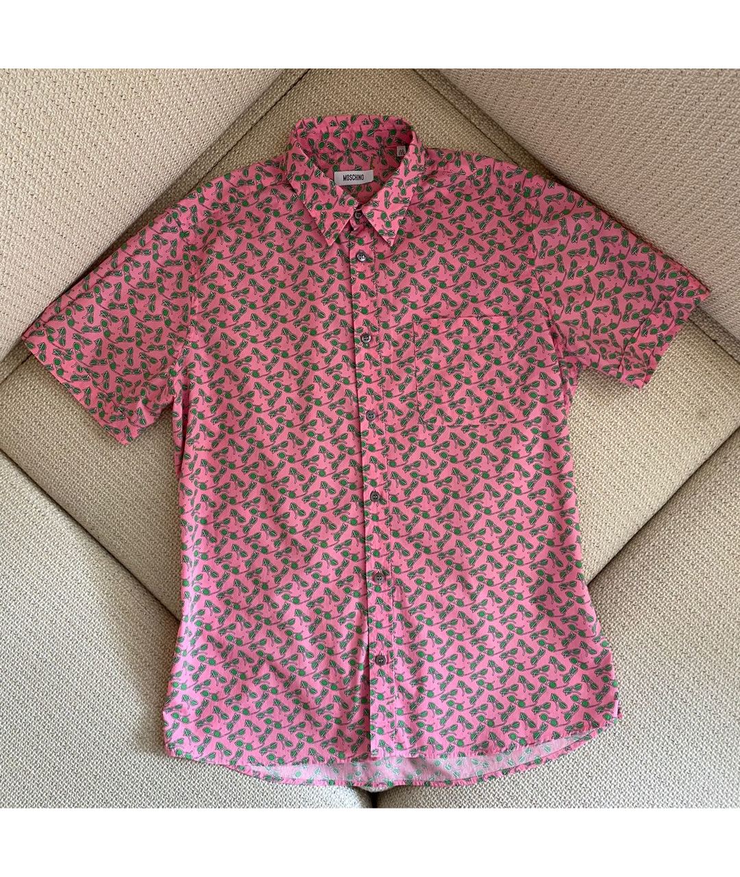MOSCHINO Розовая хлопковая кэжуал рубашка, фото 7