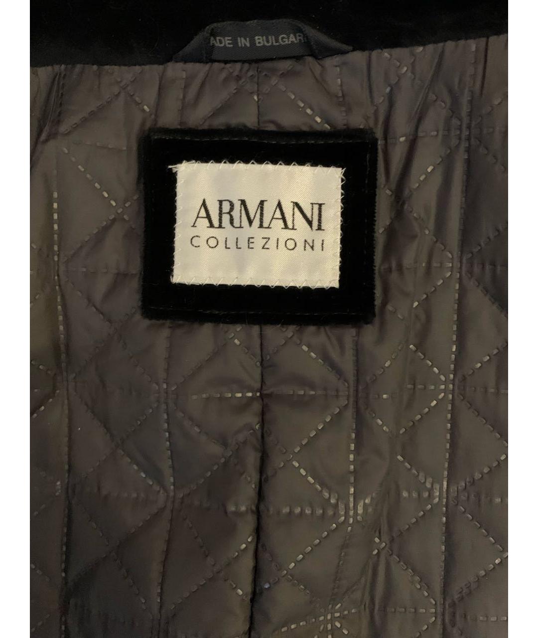 ARMANI COLLEZIONI Темно-синяя бархатная куртка, фото 6