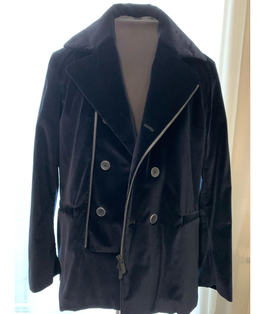 ARMANI COLLEZIONI Темно-синяя бархатная куртка, фото 3
