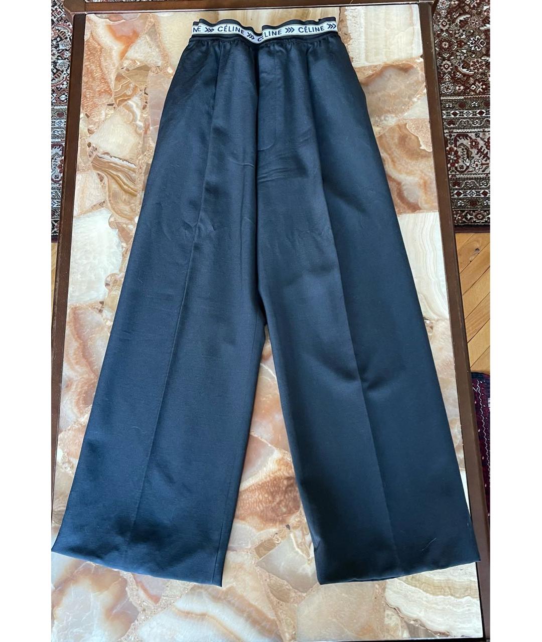 CELINE PRE-OWNED Серые шерстяные брюки широкие, фото 8