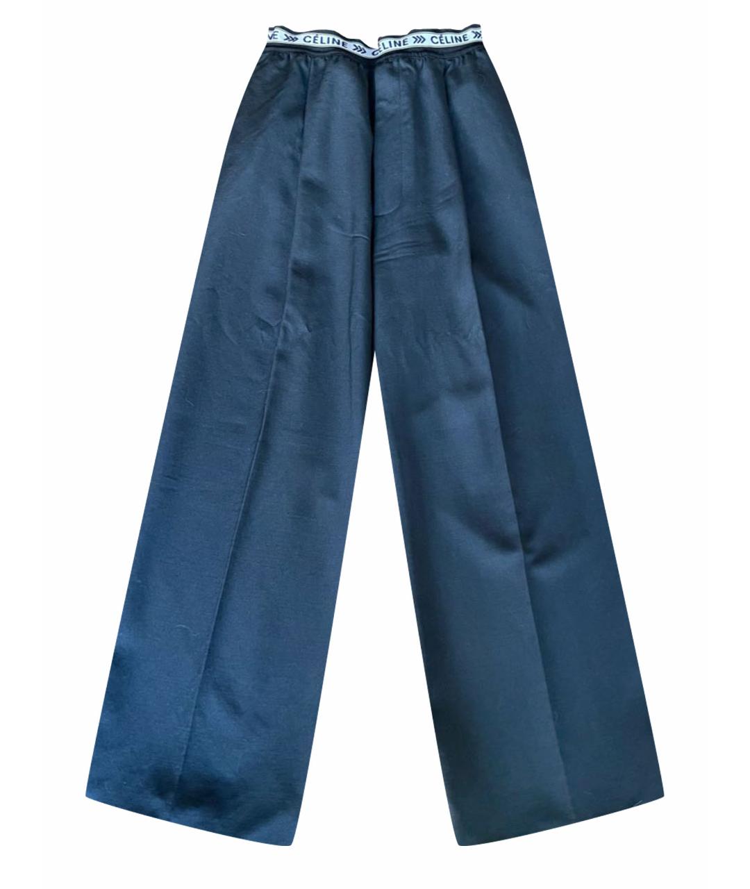 CELINE PRE-OWNED Серые шерстяные брюки широкие, фото 1