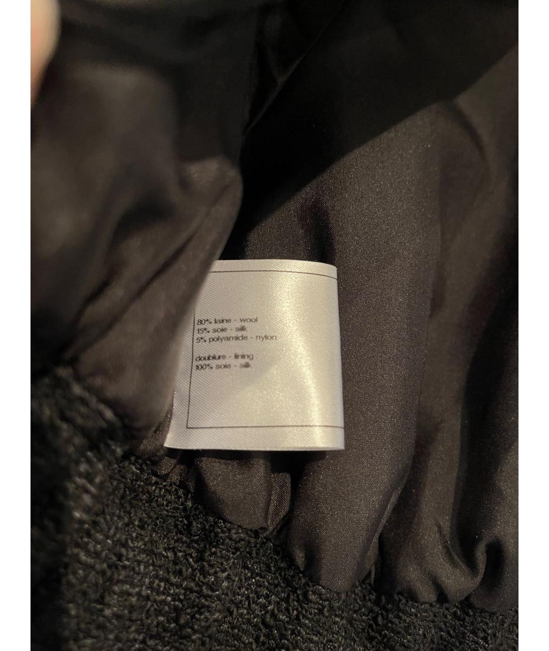CHANEL PRE-OWNED Черное шерстяное пальто, фото 3