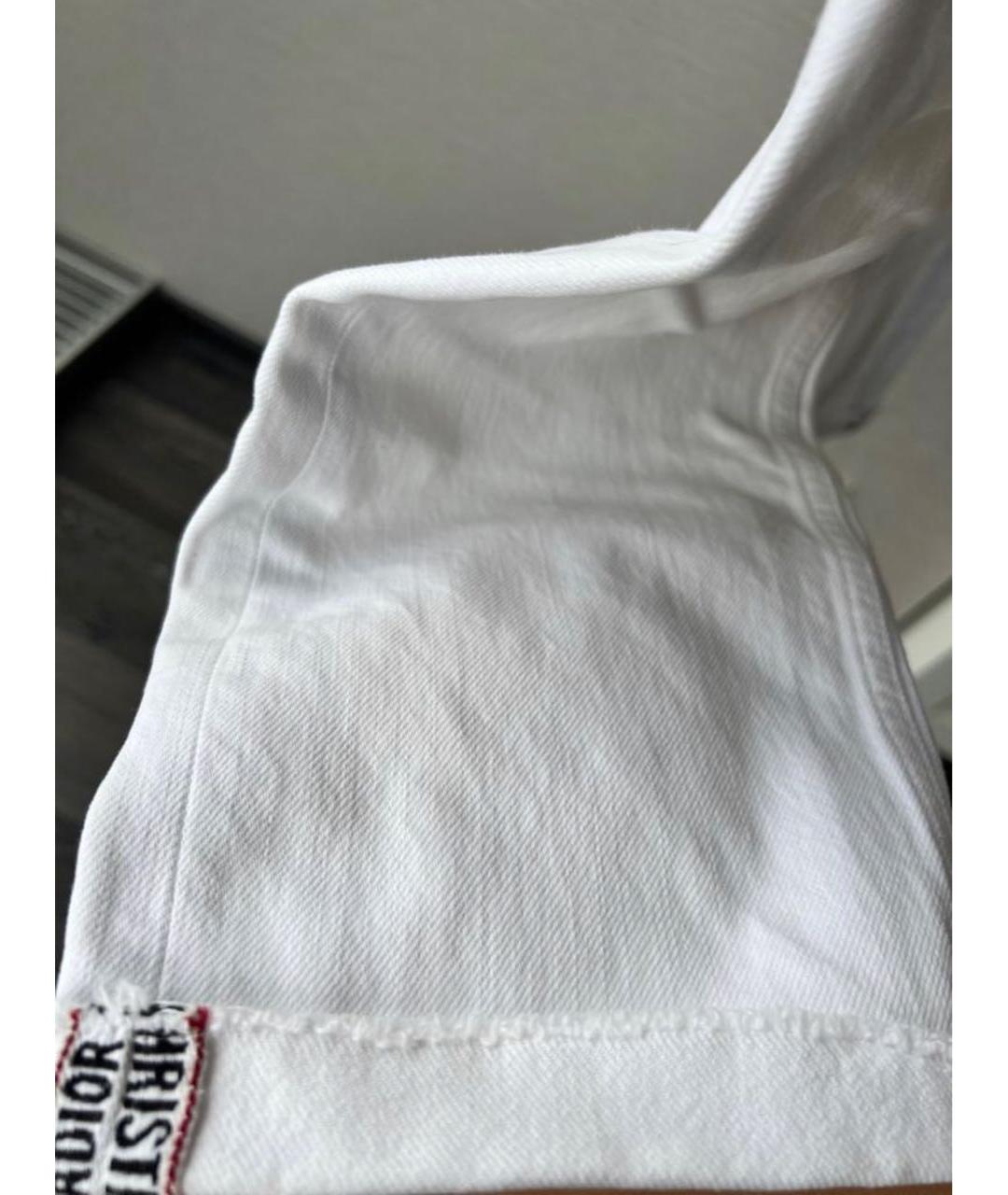 CHRISTIAN DIOR PRE-OWNED Белые хлопковые джинсы слим, фото 5