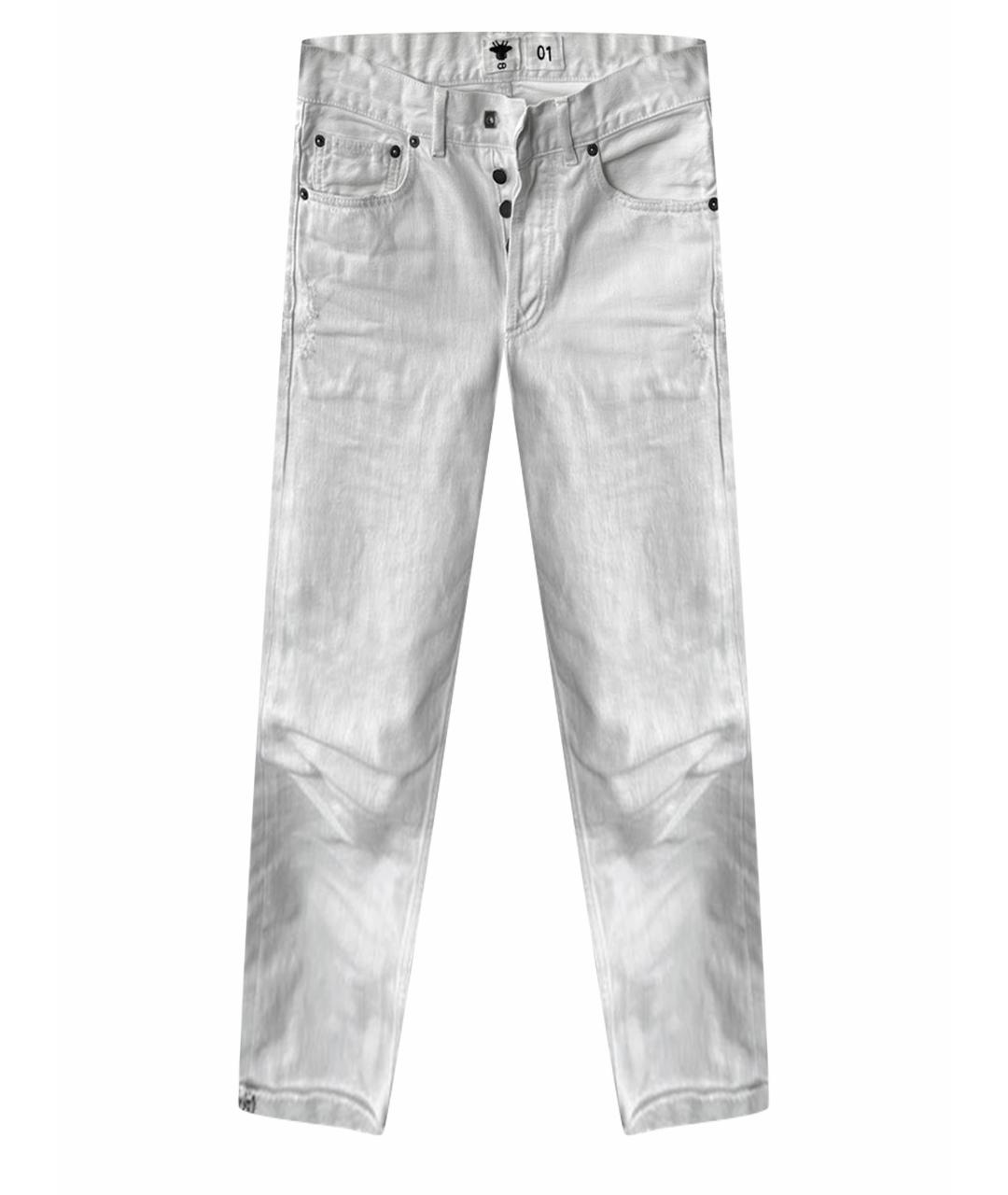CHRISTIAN DIOR Белые хлопковые джинсы слим, фото 9