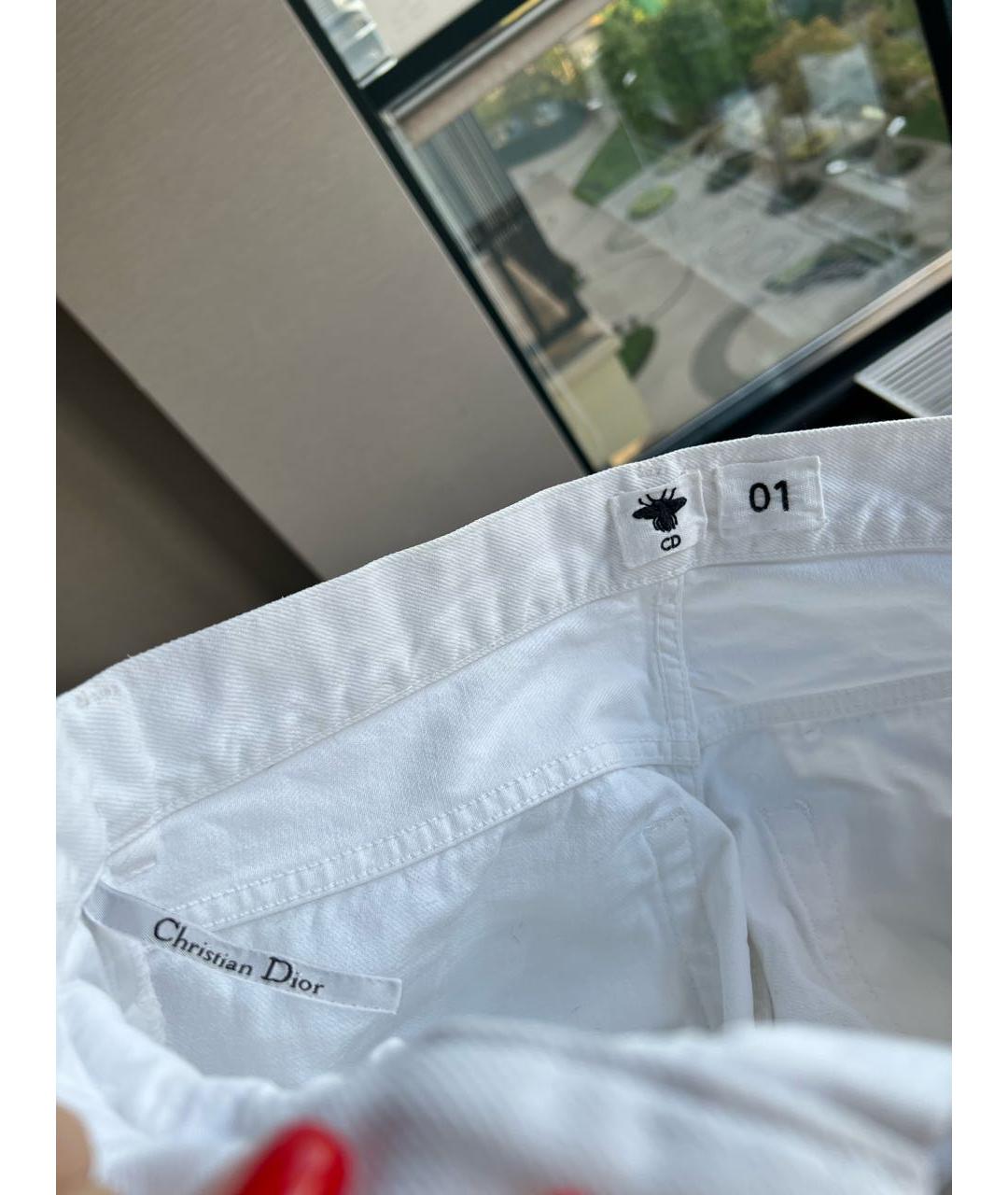 CHRISTIAN DIOR PRE-OWNED Белые хлопковые джинсы слим, фото 2