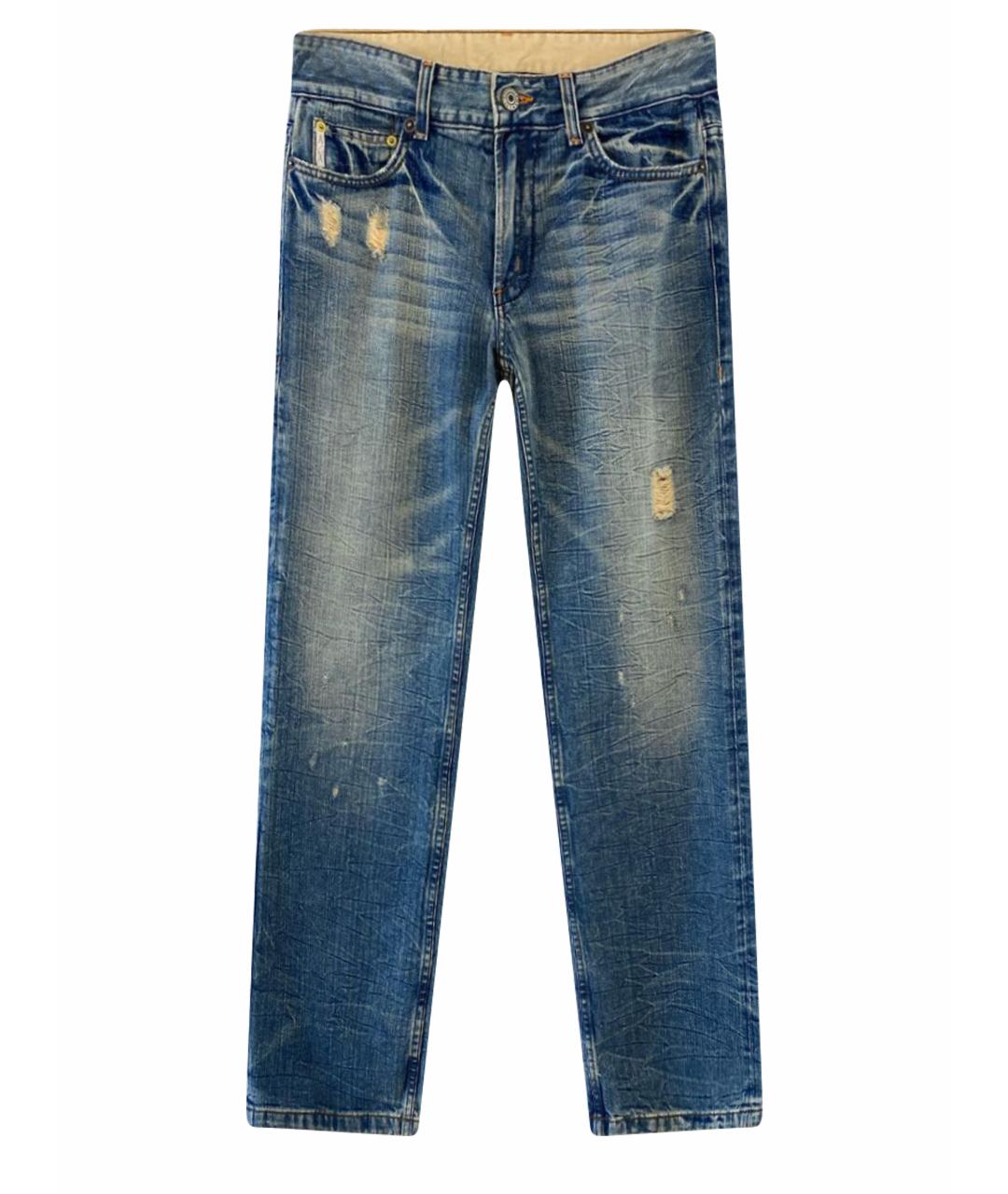 ARMANI EXCHANGE Голубые хлопковые прямые джинсы, фото 1