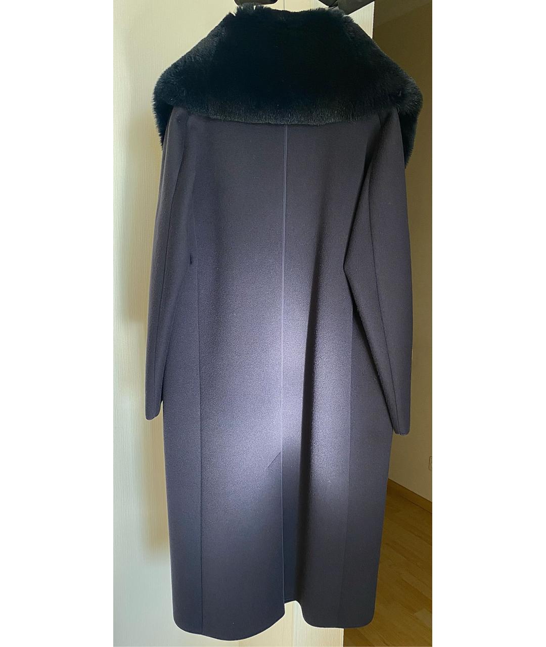 SALVATORE FERRAGAMO Темно-синее шерстяное пальто, фото 2
