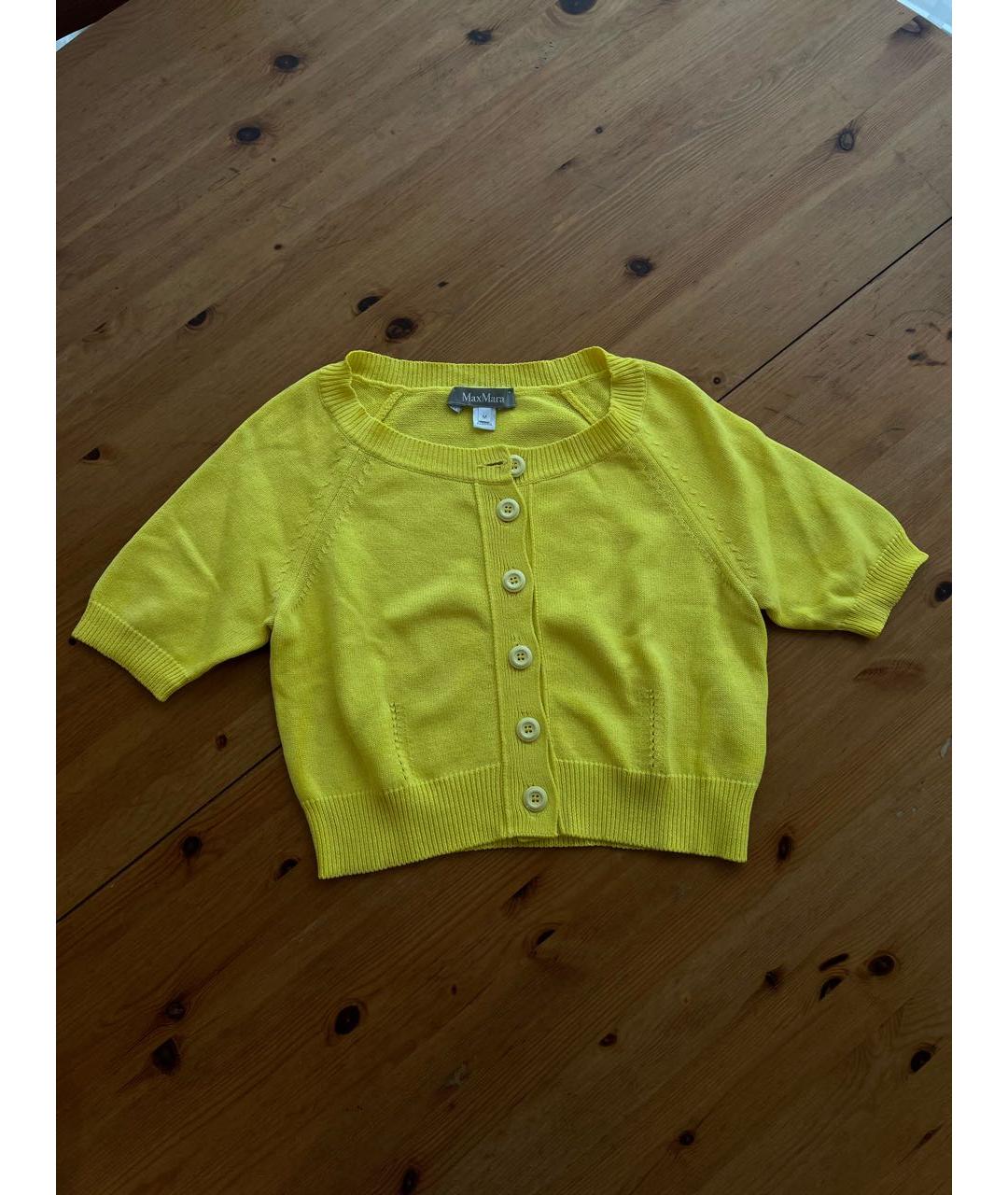 'S MAX MARA Желтый вискозный джемпер / свитер, фото 4