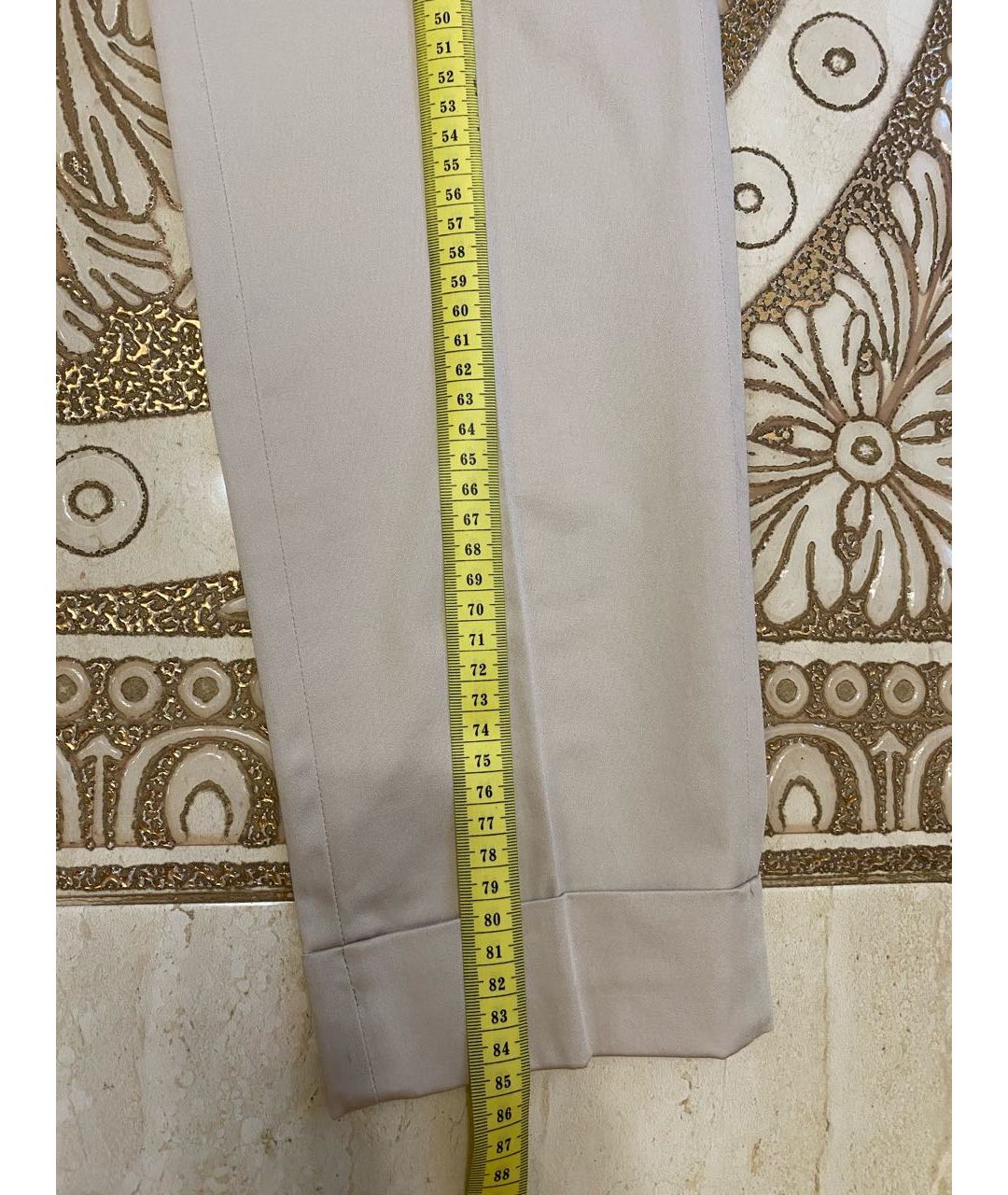 FABIANA FILIPPI Серые хлопко-эластановые прямые брюки, фото 7