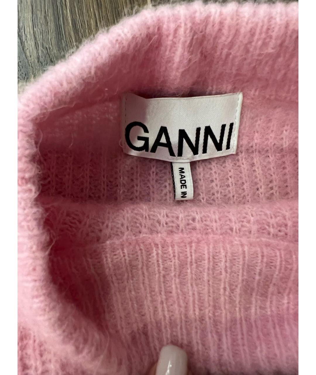 GANNI Розовый шерстяной джемпер / свитер, фото 4