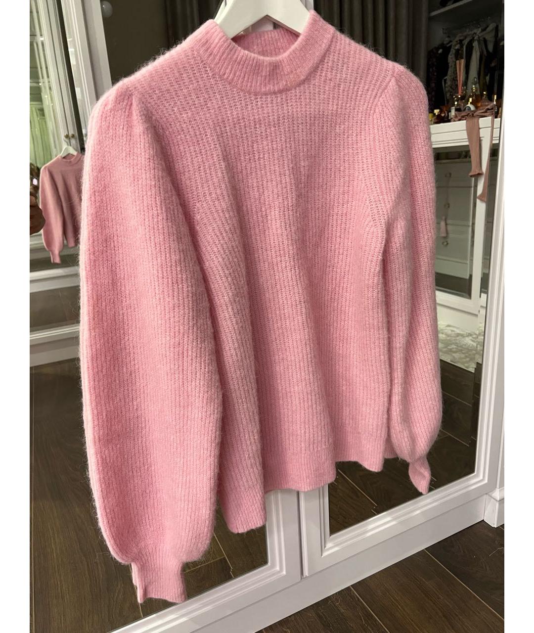 GANNI Розовый шерстяной джемпер / свитер, фото 5