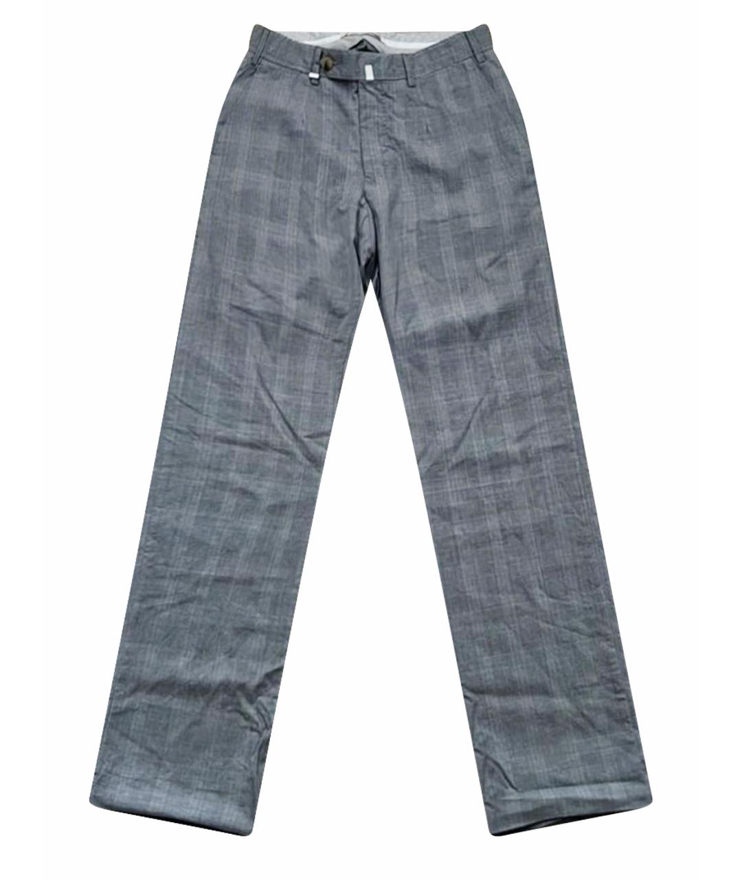 BILANCIONI Серые хлопковые классические брюки, фото 1