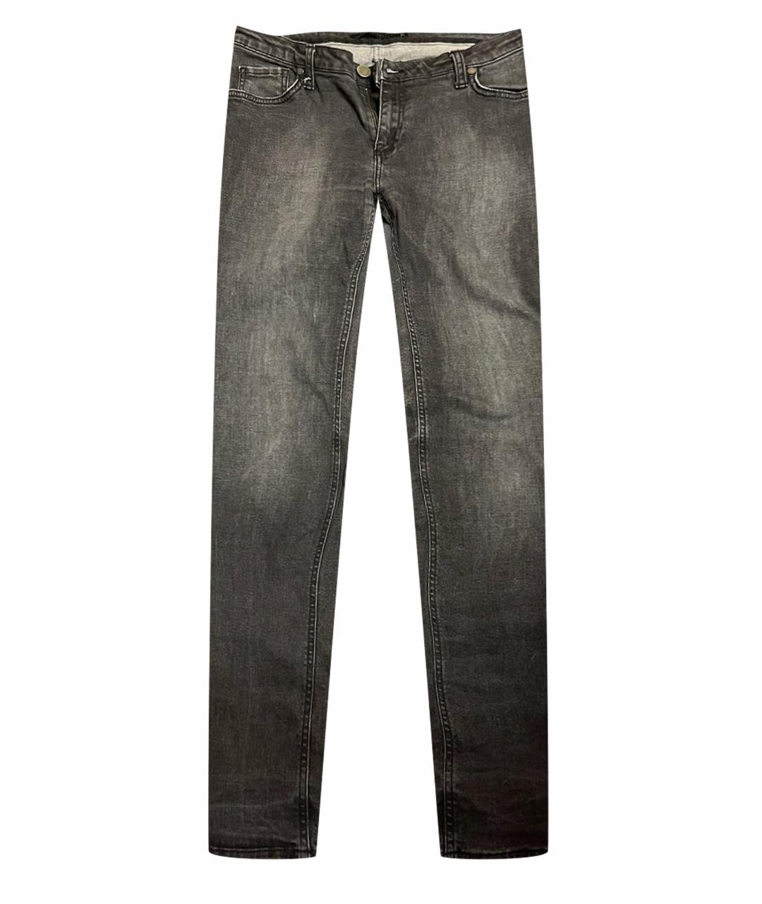 VICTORIA BECKHAM Антрацитовые хлопко-эластановые джинсы слим, фото 1