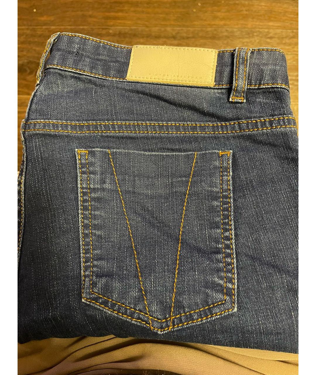 VICTORIA BECKHAM Синие хлопко-эластановые джинсы слим, фото 5