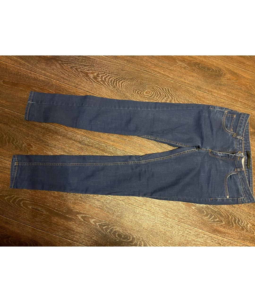 VICTORIA BECKHAM Синие хлопко-эластановые джинсы слим, фото 6