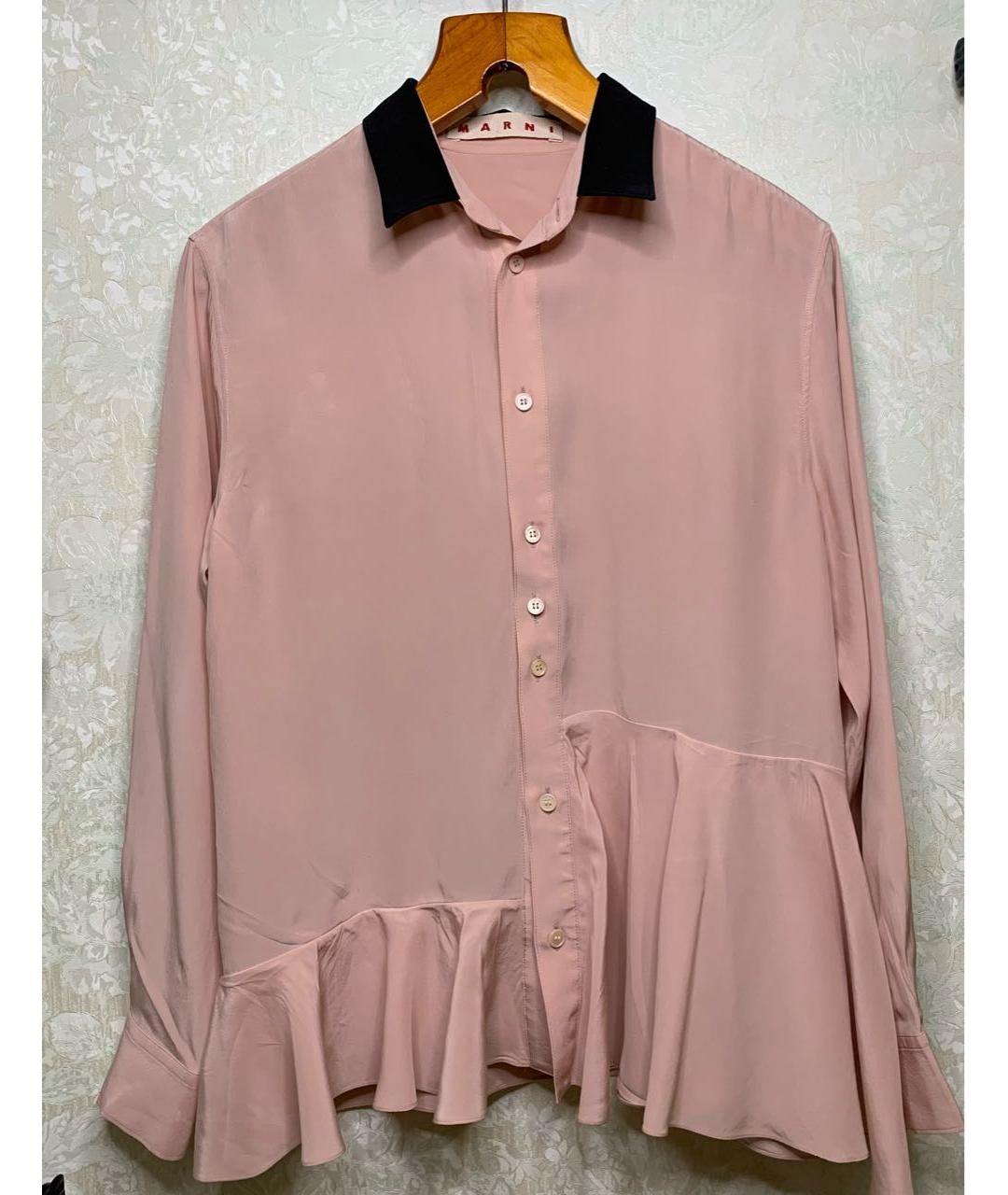 MARNI Розовая шелковая рубашка, фото 7