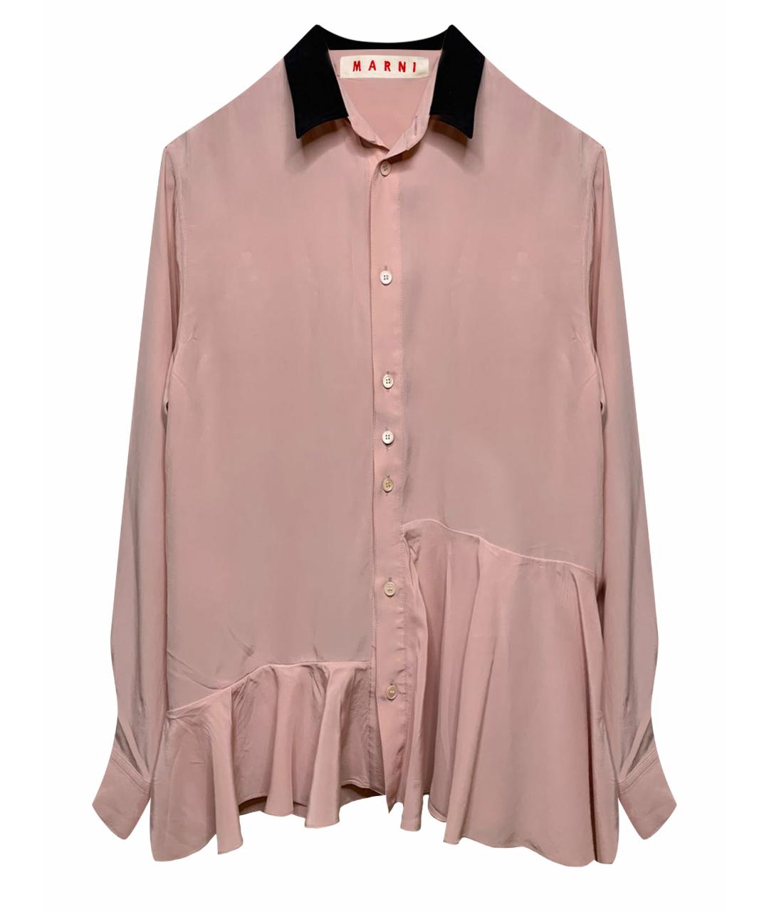 MARNI Розовая шелковая рубашка, фото 1