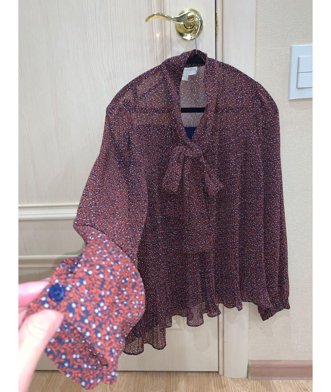 MICHAEL KORS Бордовая шифоновая блузы, фото 5