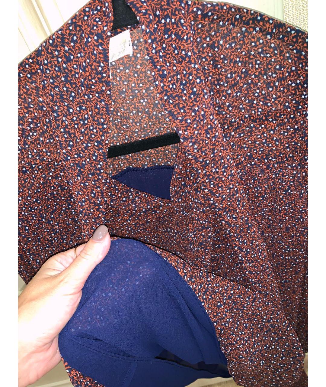 MICHAEL KORS Бордовая шифоновая блузы, фото 8