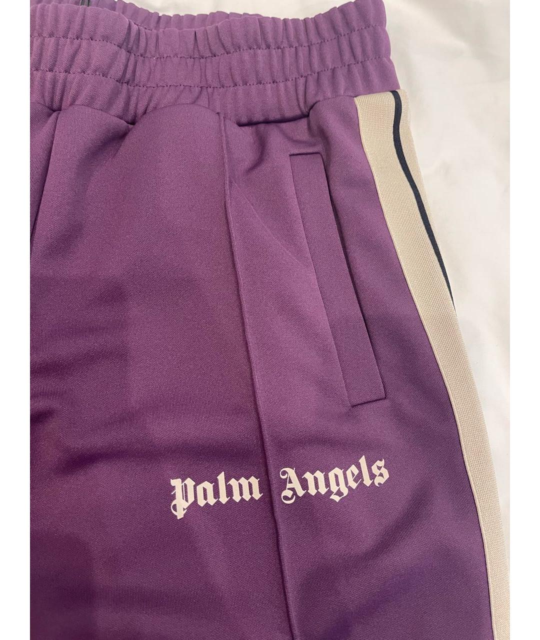 PALM ANGELS Фиолетовые полиэстеровые повседневные брюки, фото 4